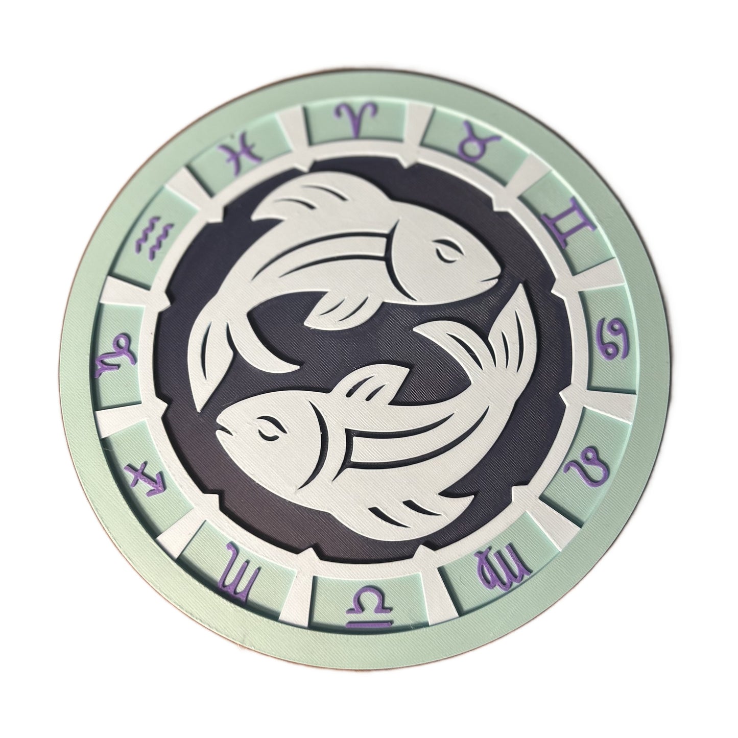 Zodiac Wall Art — 3D-Printed Celestial Medallion (Choose Your Sign & Size)
