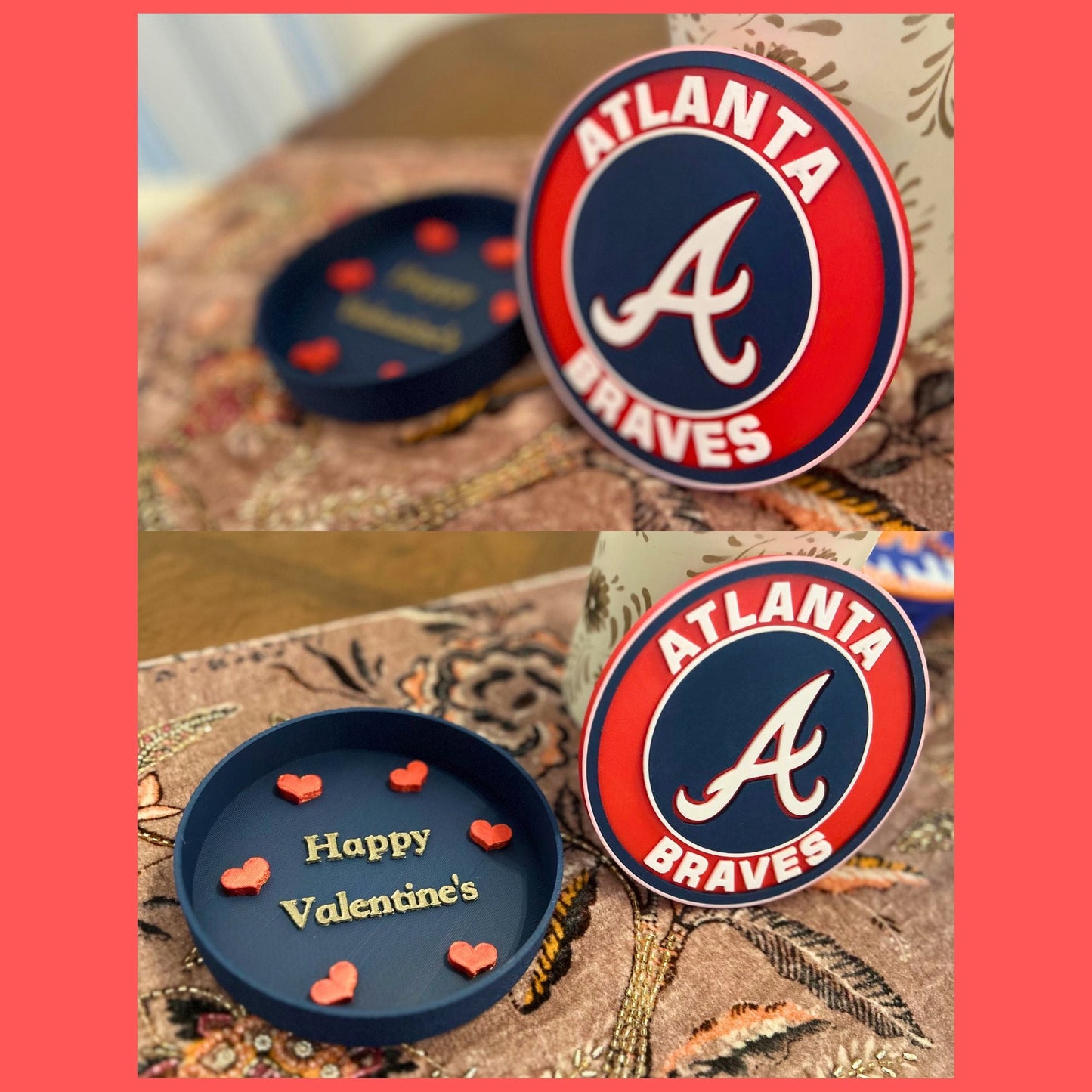 Atlanta Braves 3D Printed MLB Team Decorative Box | Premium Baseball Fan Decor | Unique Sports Fan Gift Tiki-Taka3D