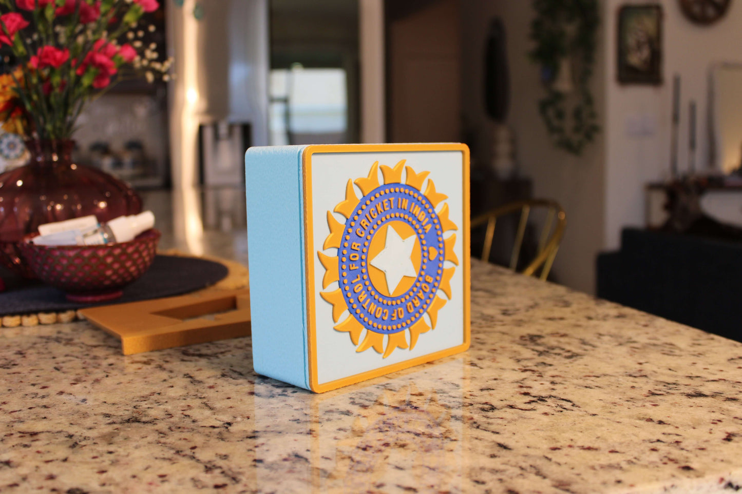 Official India Cricket BCCI 3D Decorative Box – Customizable Fan Art & Desk Decor Tiki-Taka3D