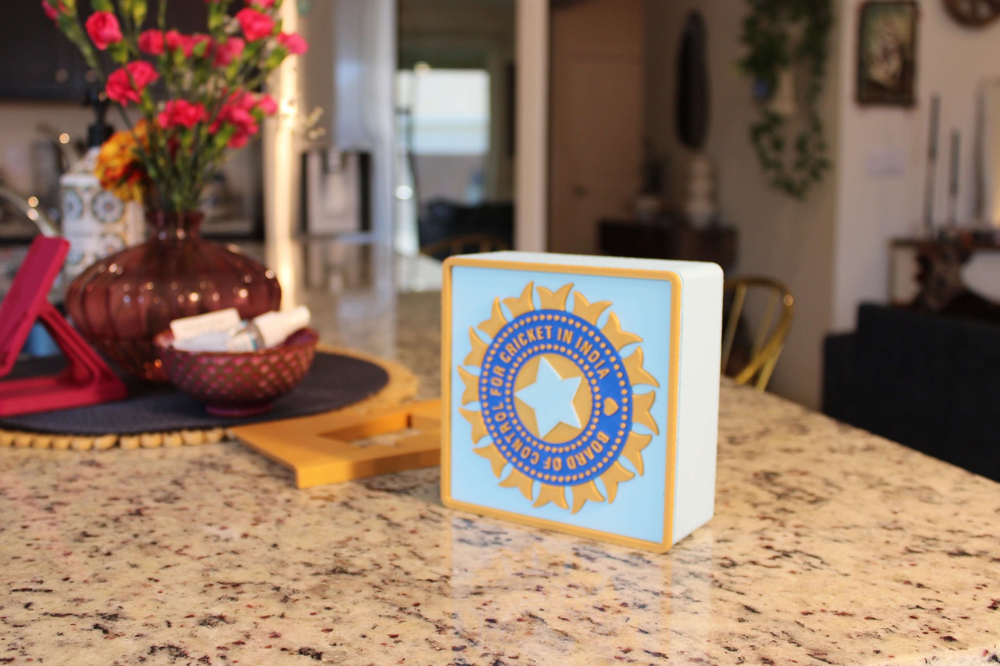 Official India Cricket BCCI 3D Decorative Box – Customizable Fan Art & Desk Decor Tiki-Taka3D