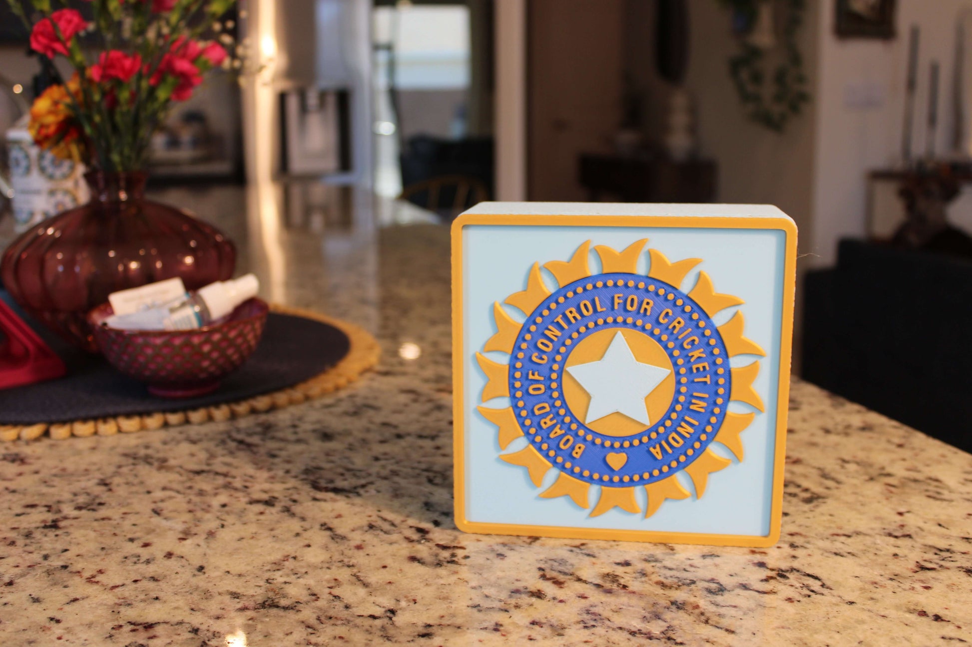 Official India Cricket BCCI 3D Decorative Box – Customizable Fan Art & Desk Decor Tiki-Taka3D