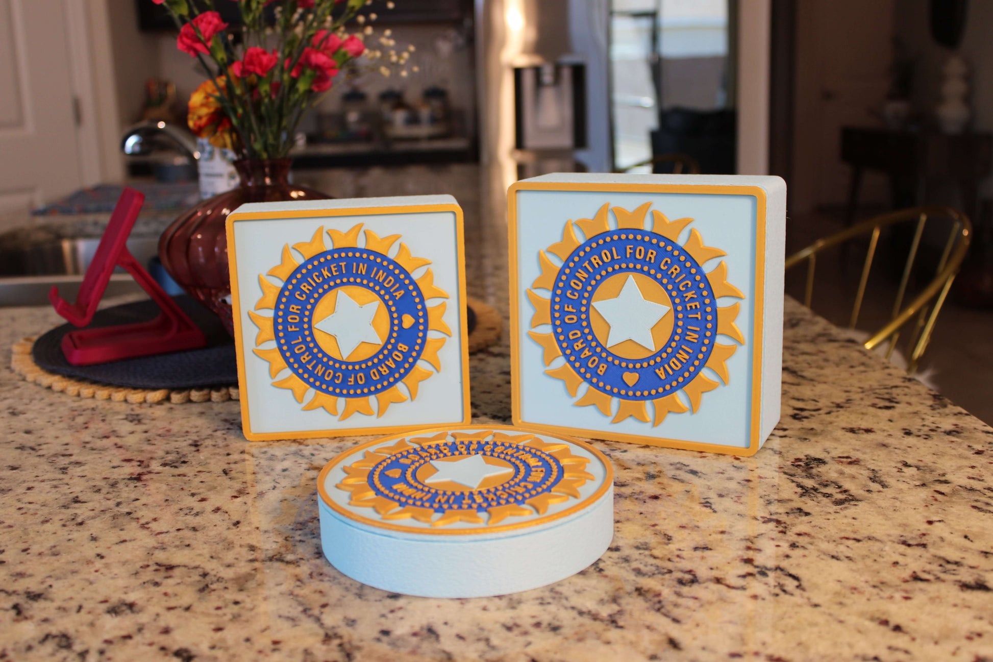 Official India Cricket BCCI 3D Decorative Box – Customizable Fan Art & Desk Decor Tiki-Taka3D