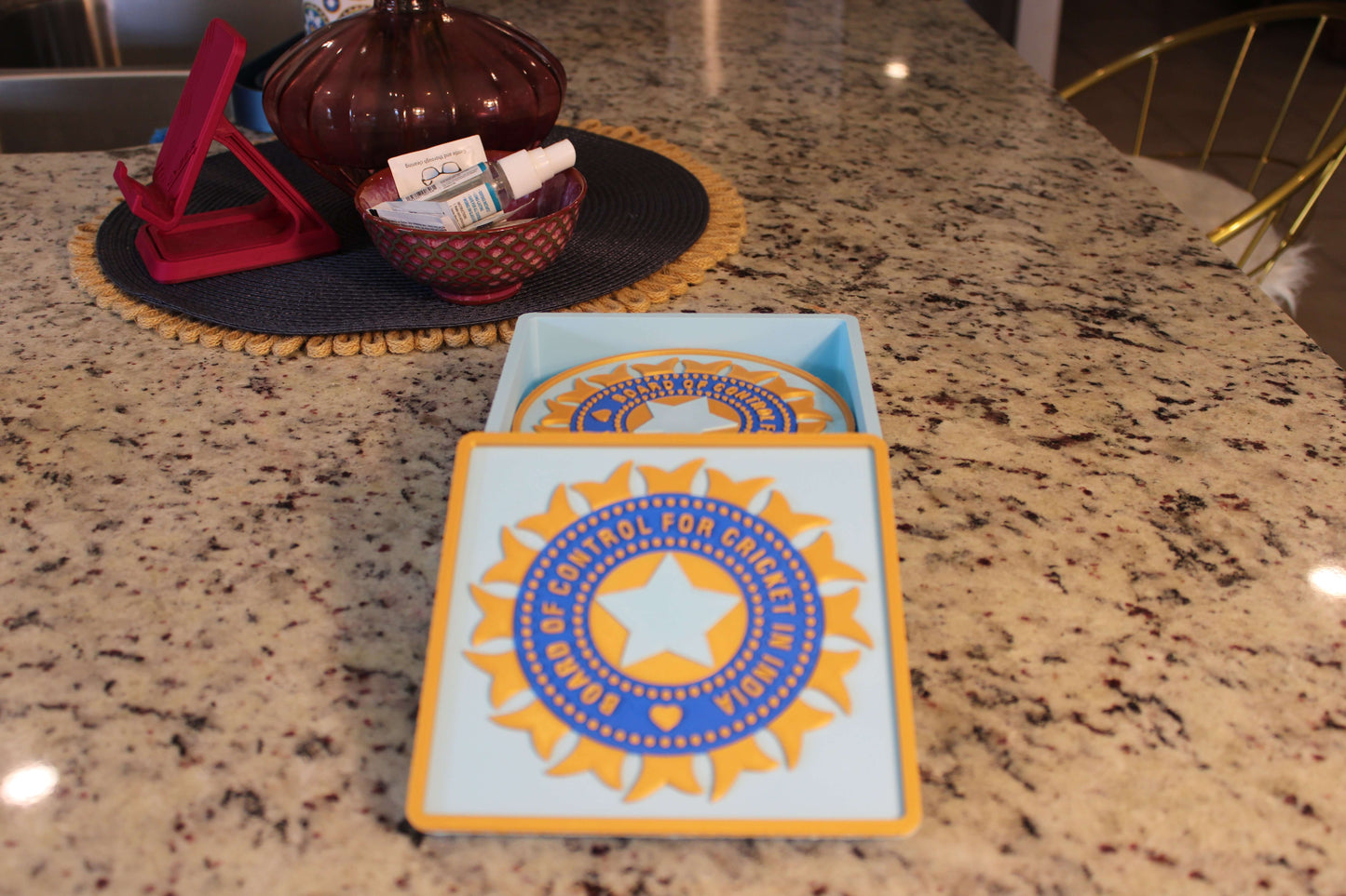 Official India Cricket BCCI 3D Decorative Box – Customizable Fan Art & Desk Decor Tiki-Taka3D