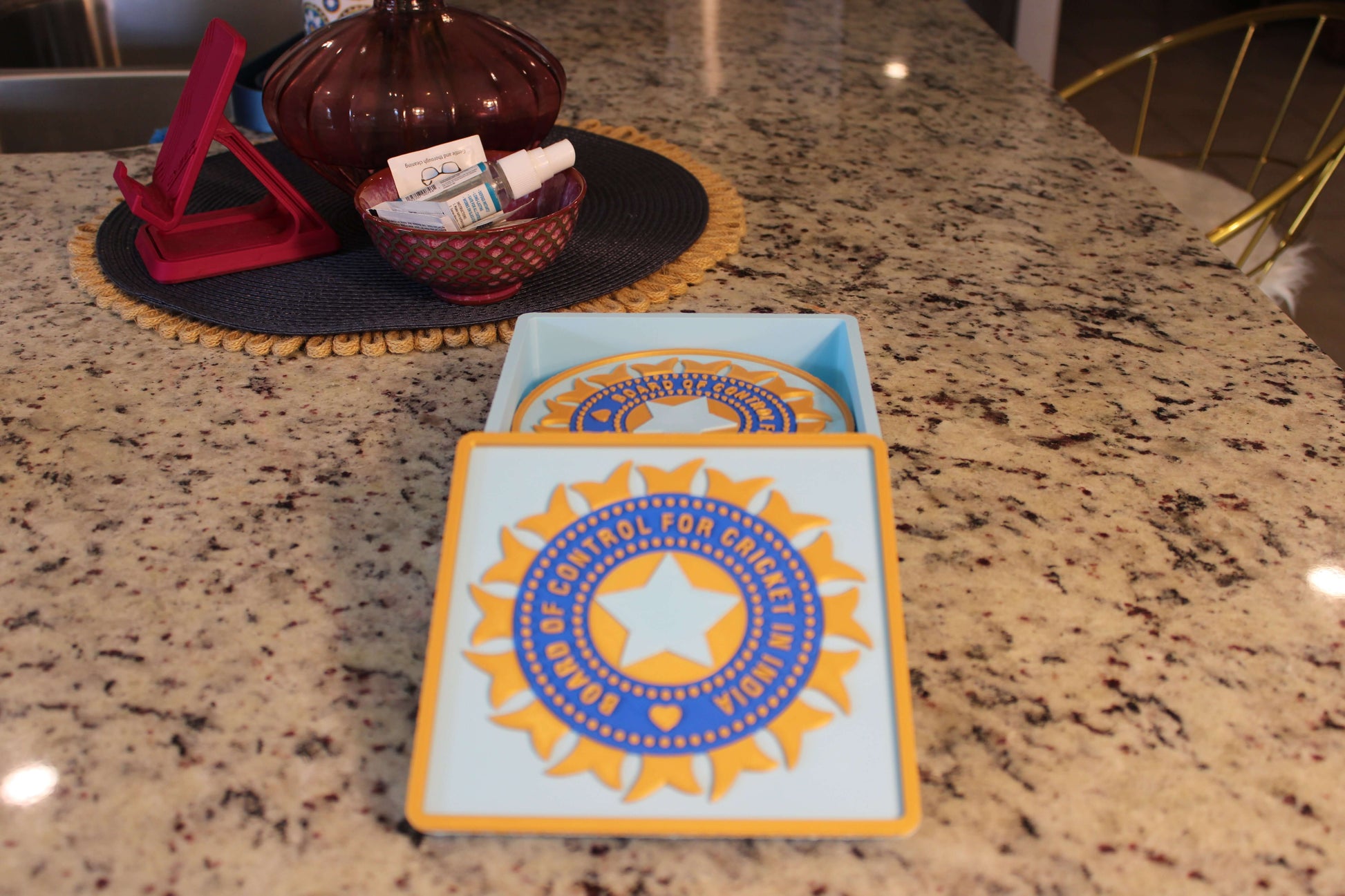 Official India Cricket BCCI 3D Decorative Box – Customizable Fan Art & Desk Decor Tiki-Taka3D