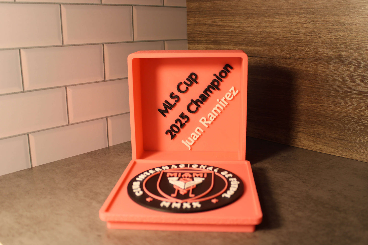 Inter Miami 3D Printed Emblem – Stylish Decor for Messi Fans & Soccer Lovers Tiki-Taka3D