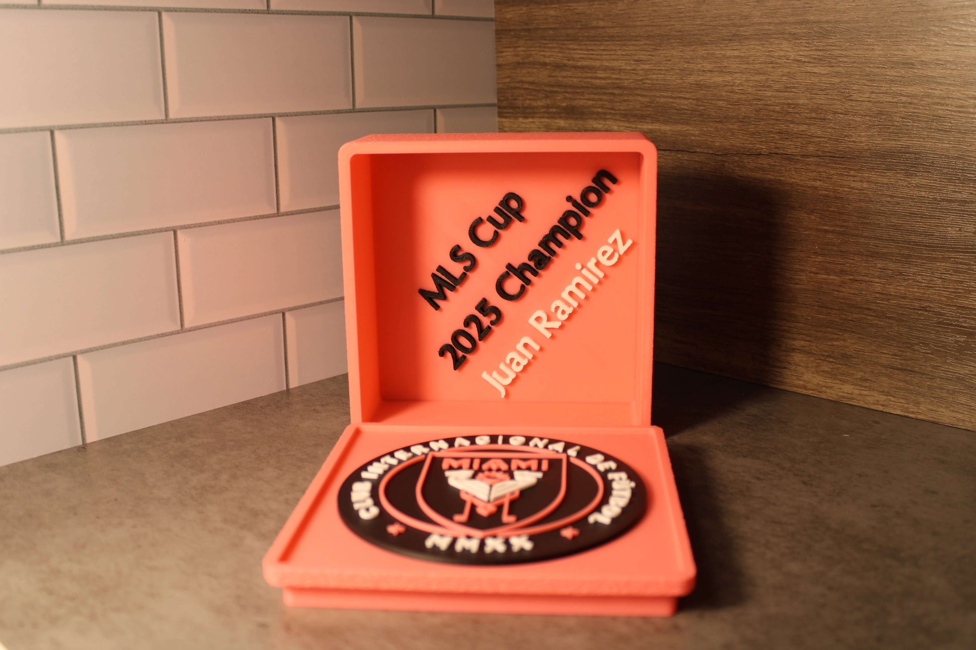 Inter Miami 3D Printed Emblem – Stylish Decor for Messi Fans & Soccer Lovers Tiki-Taka3D