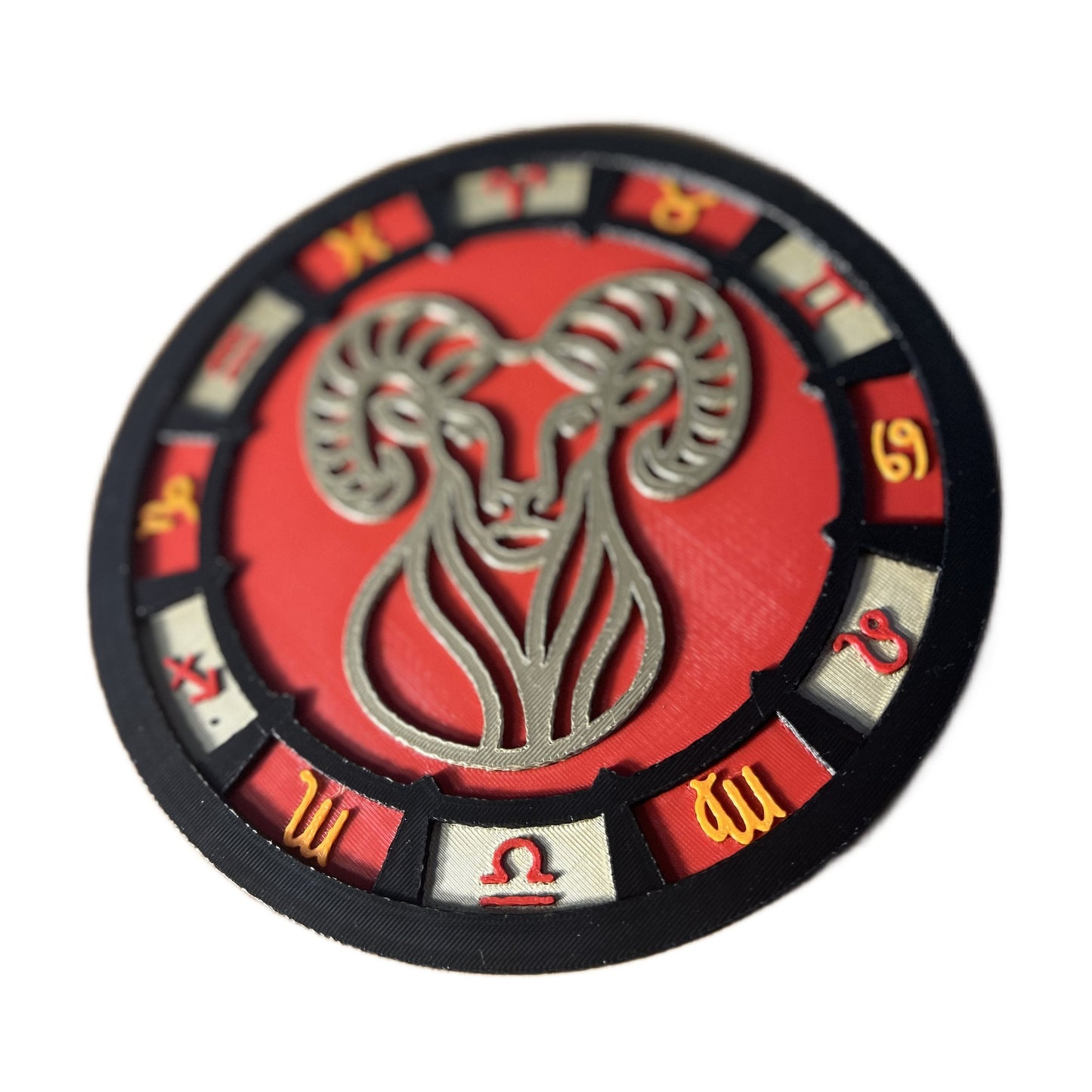 Zodiac Wall Art — 3D-Printed Celestial Medallion (Choose Your Sign & Size)