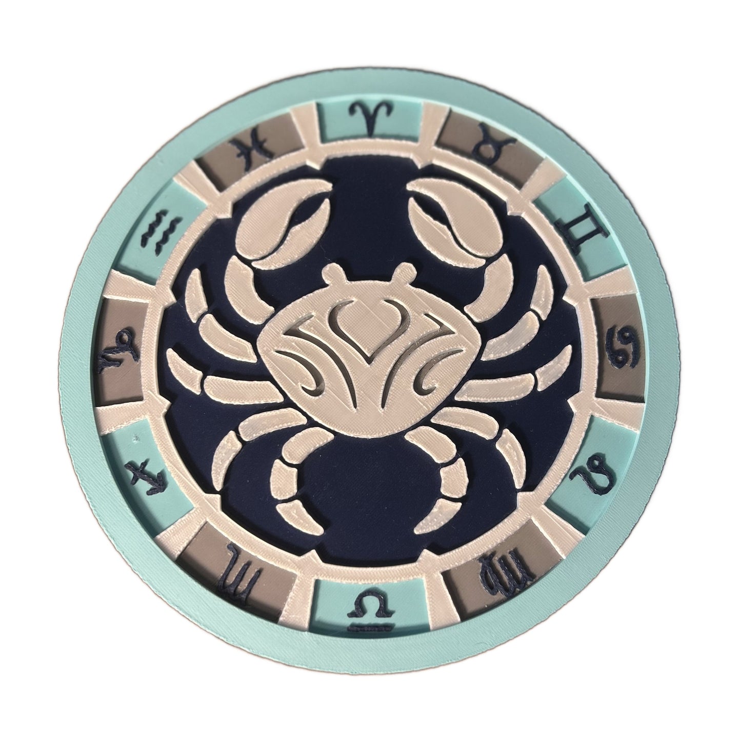 Zodiac Wall Art — 3D-Printed Celestial Medallion (Choose Your Sign & Size)