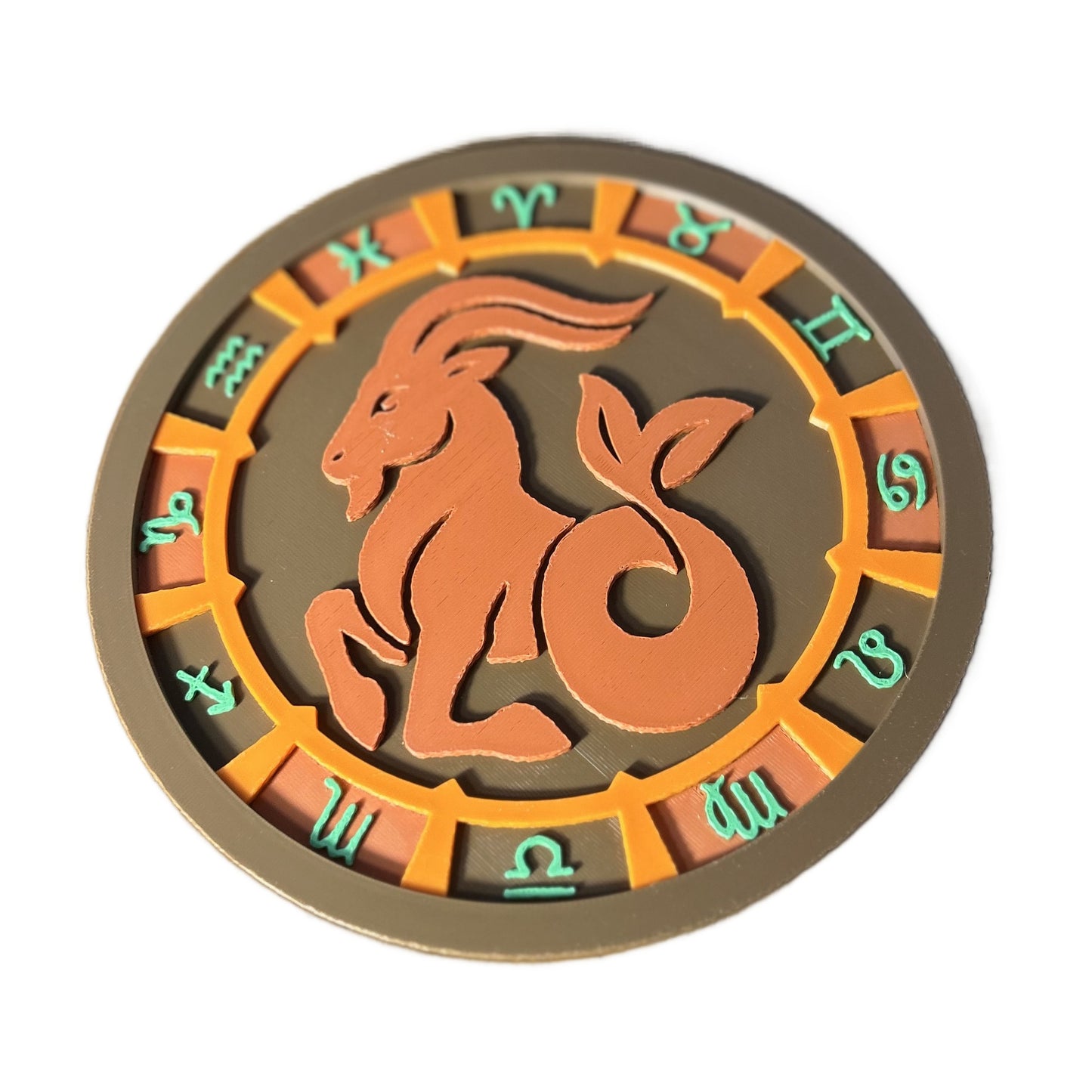 Zodiac Wall Art — 3D-Printed Celestial Medallion (Choose Your Sign & Size)