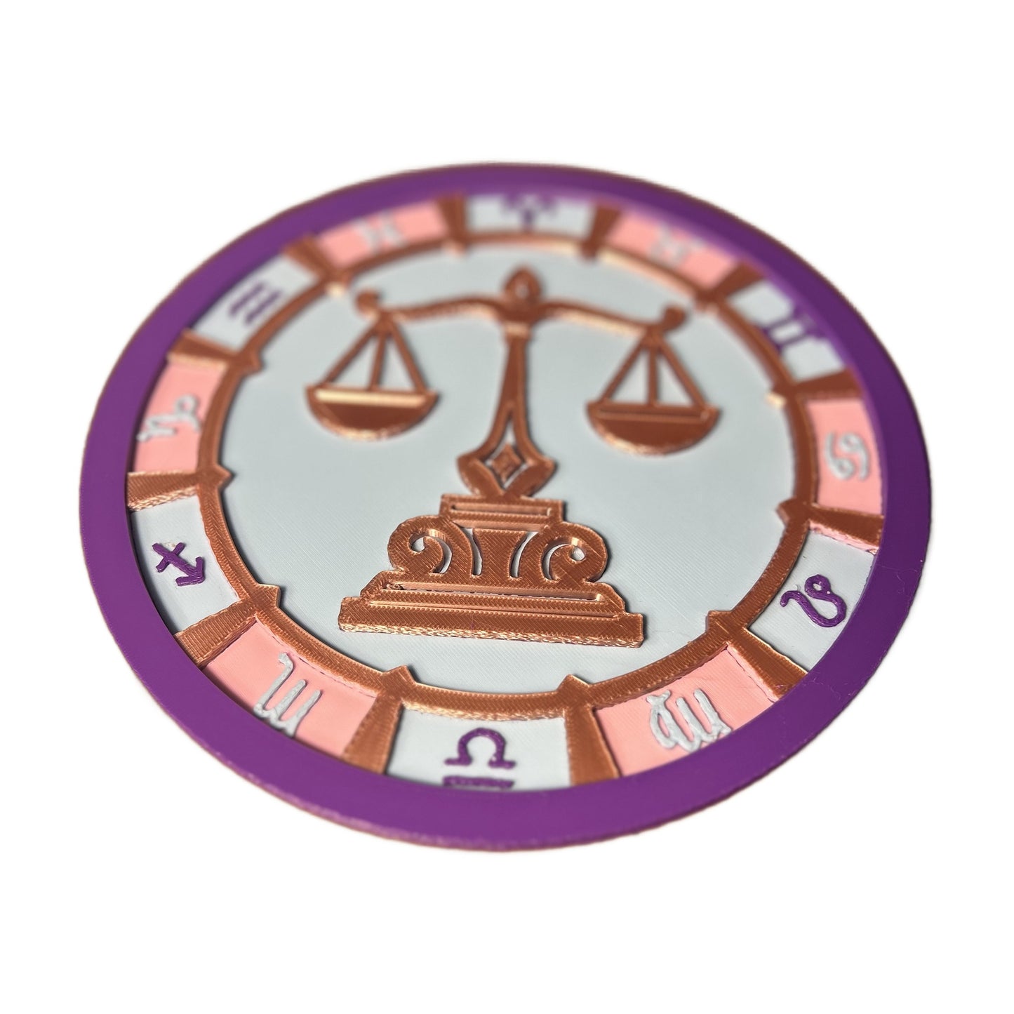 Zodiac Wall Art — 3D-Printed Celestial Medallion (Choose Your Sign & Size)
