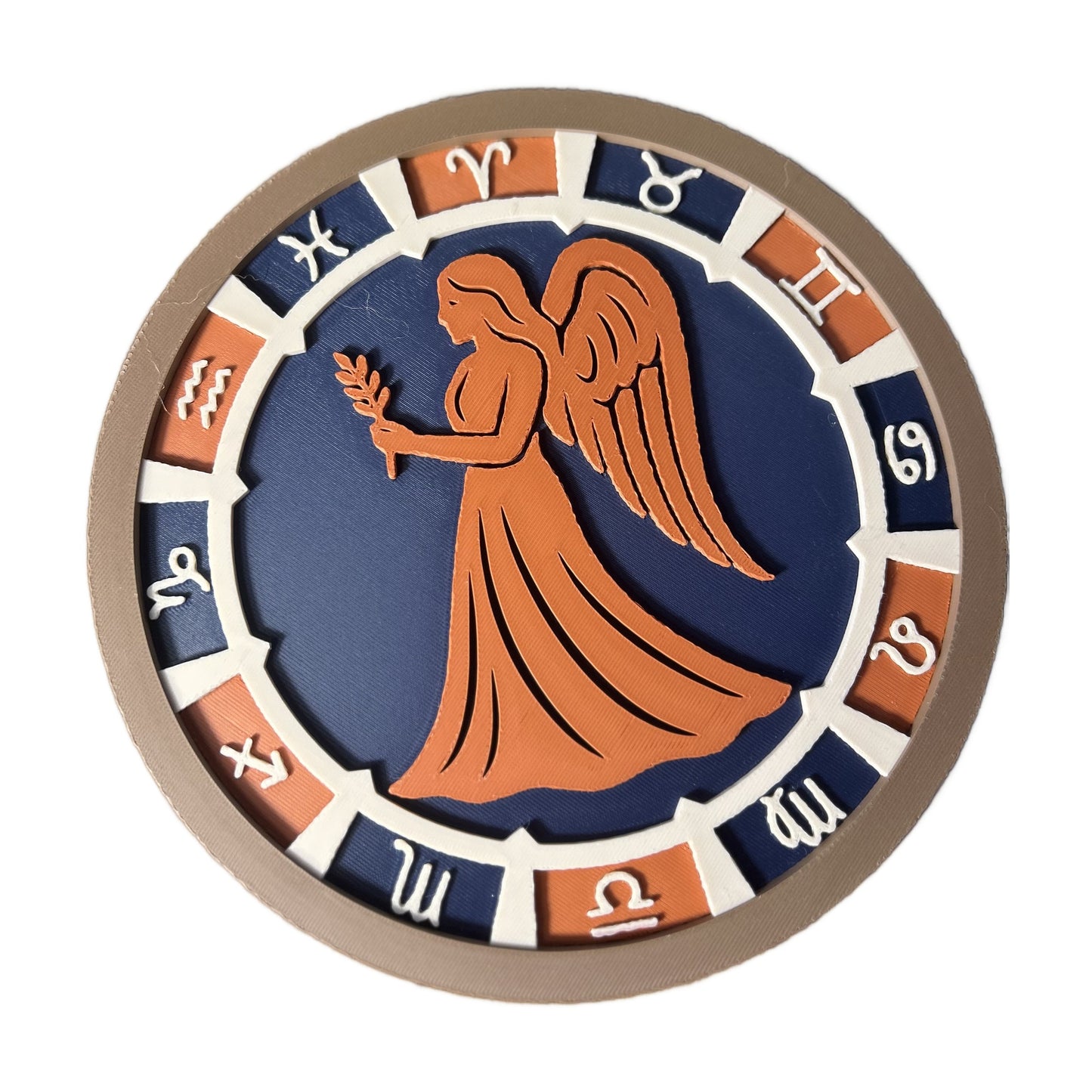 Zodiac Wall Art — 3D-Printed Celestial Medallion (Choose Your Sign & Size)